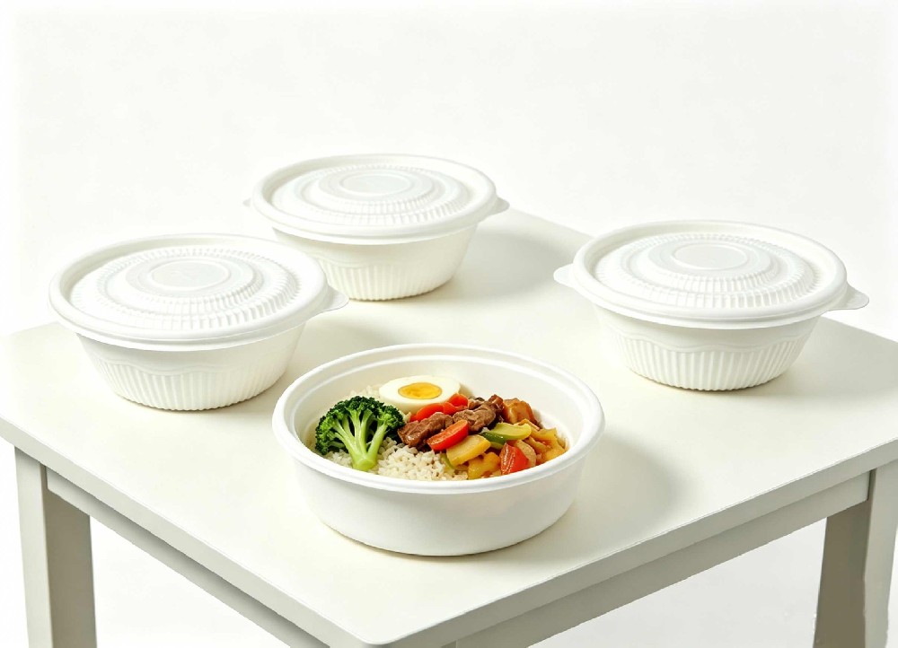 Fully biodegradable circular lunch box